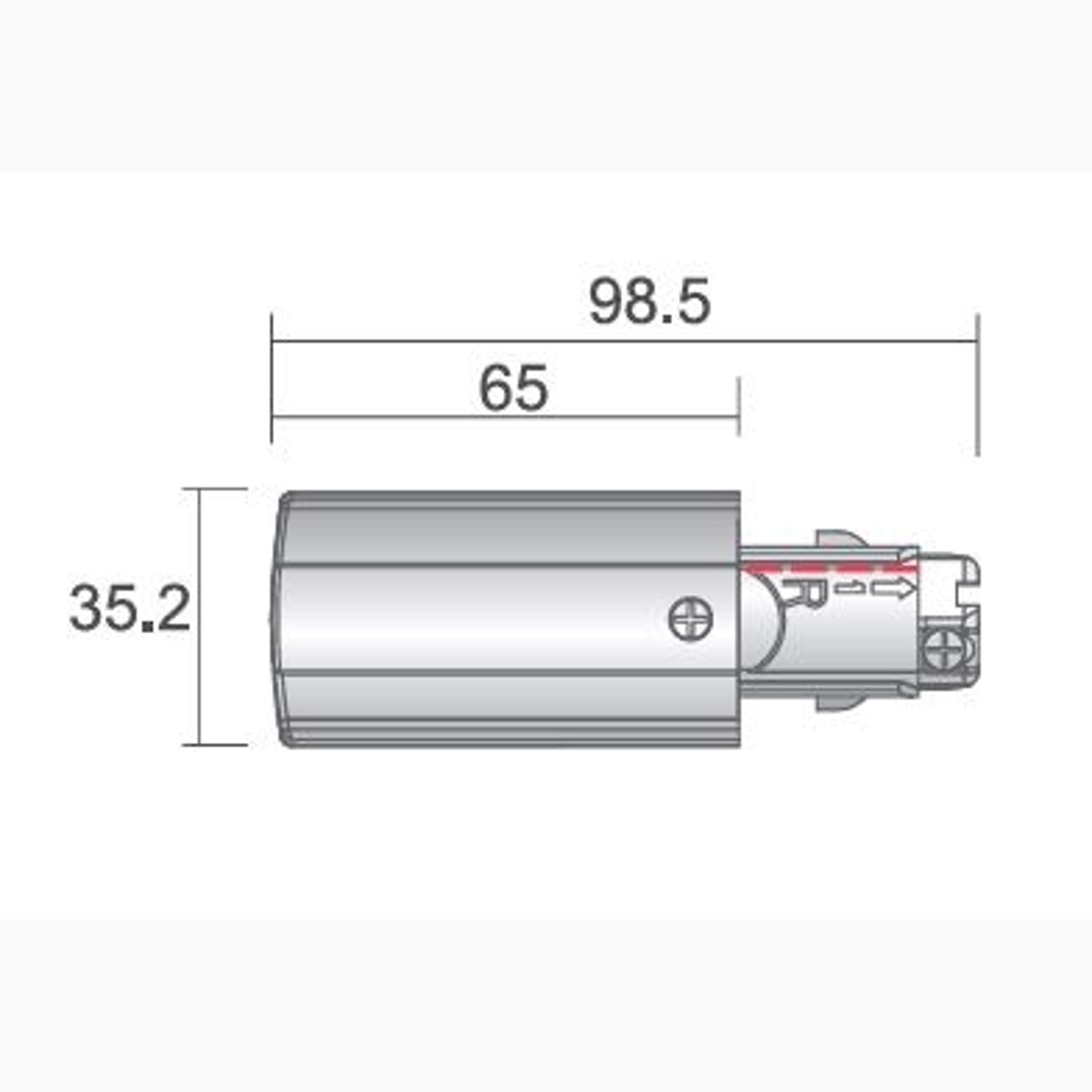 A-Track 3-Phase Right Power supply White