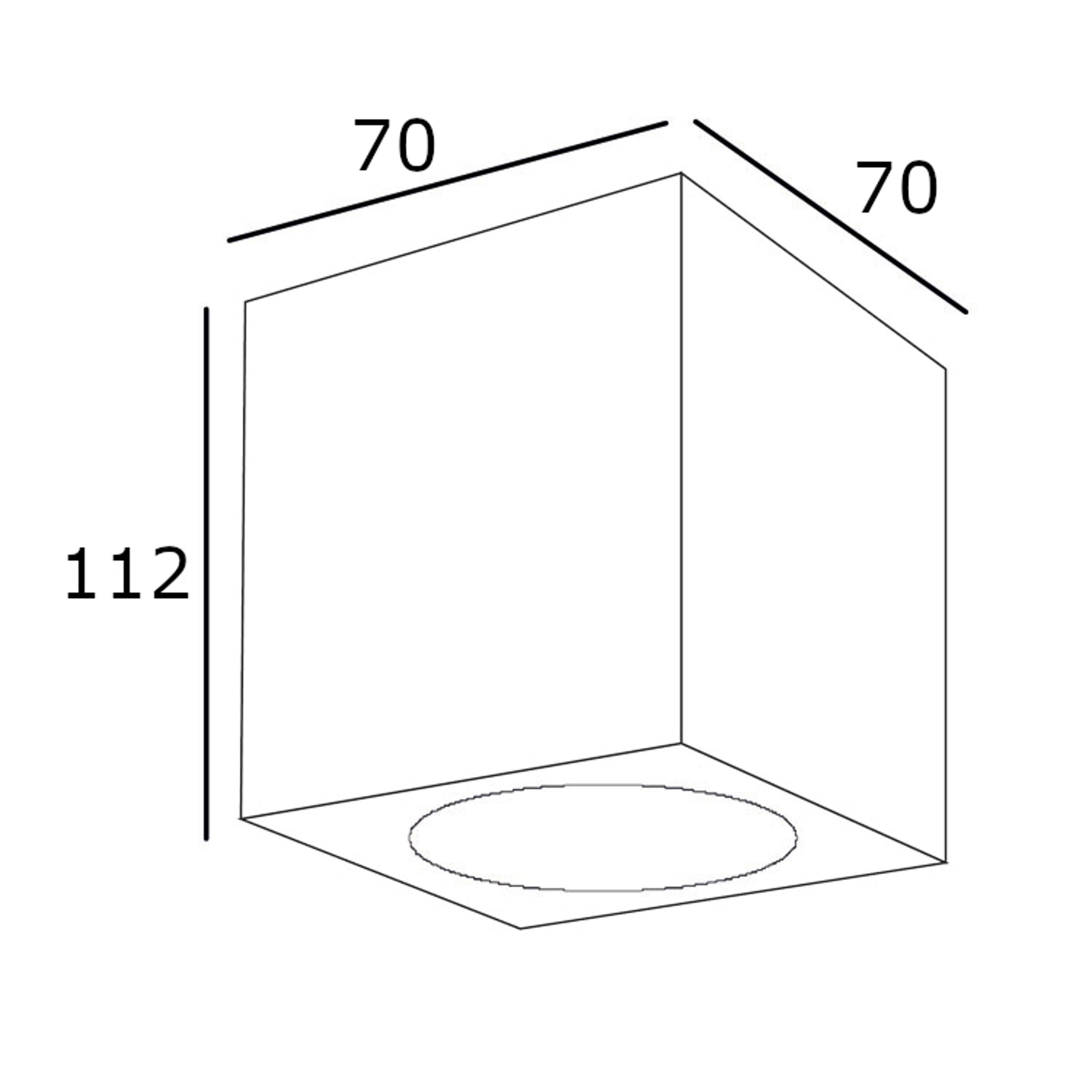 Gypsy Square Surface mounted downlight Plaster