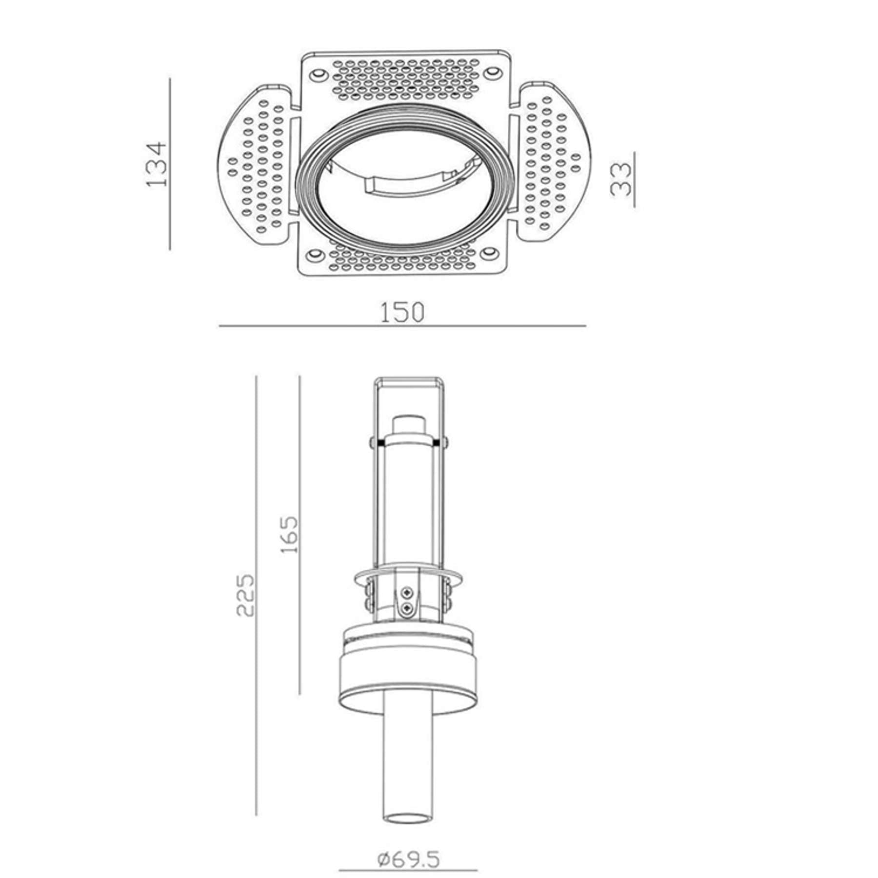 Sleekfit Pipe Recessed Ceiling spotlight White Extra warm white