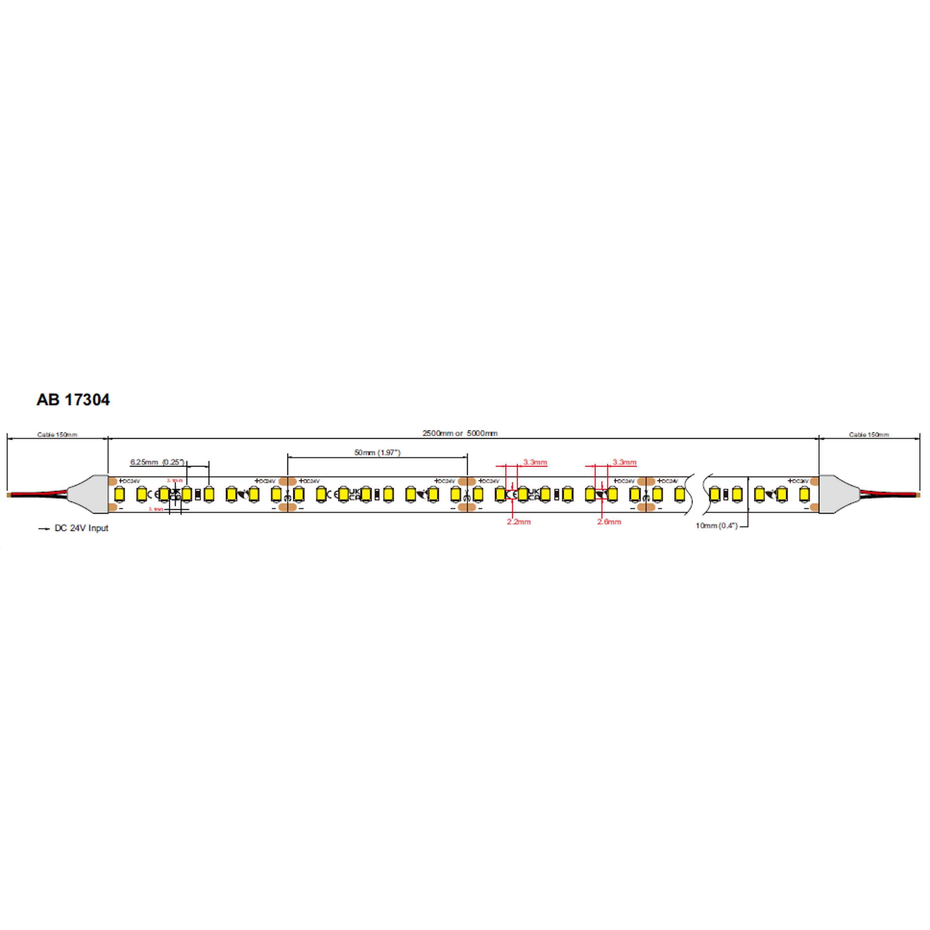 Zen 5m 12,8W/m LED strip