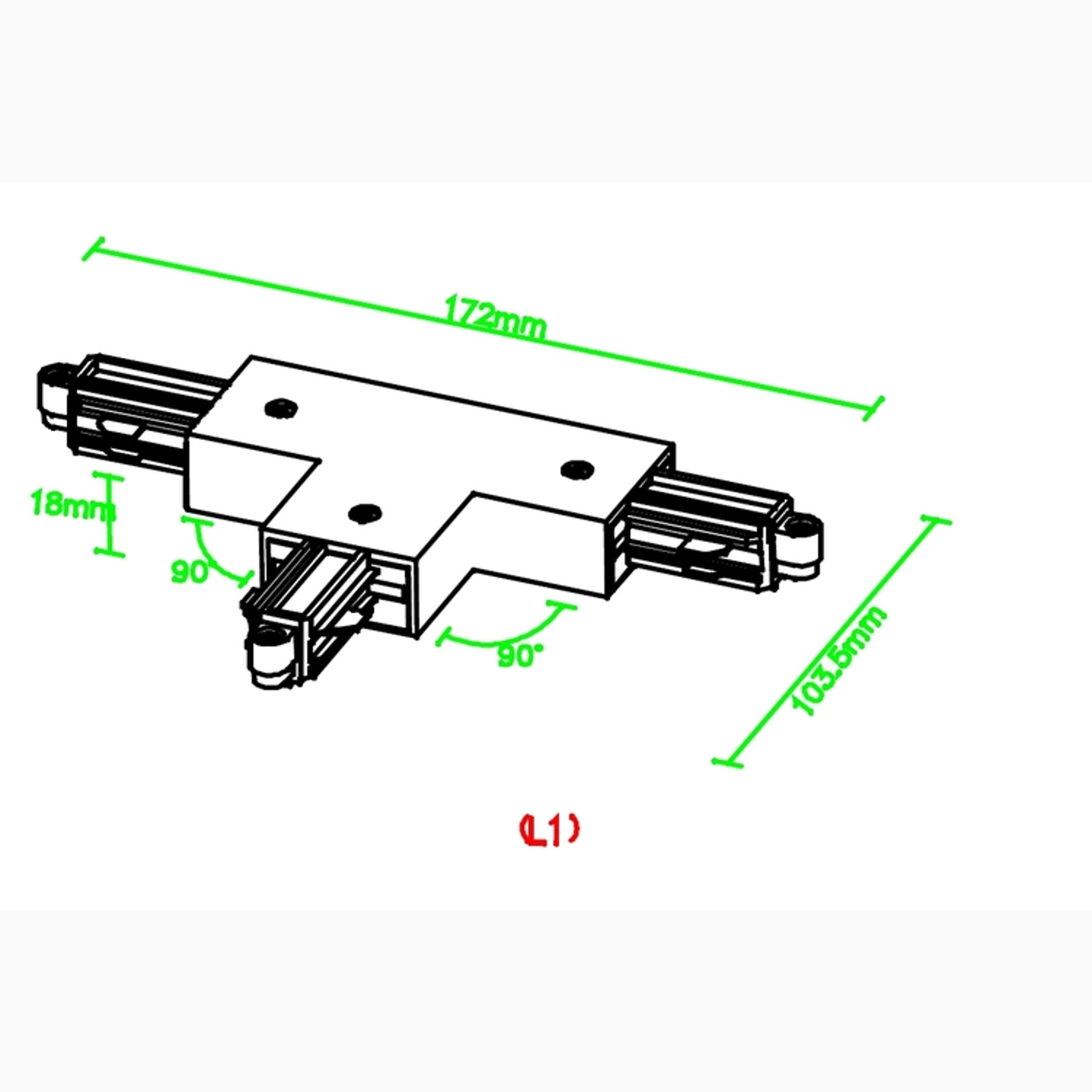 A-Track 1-Phase Left T-Connector Black