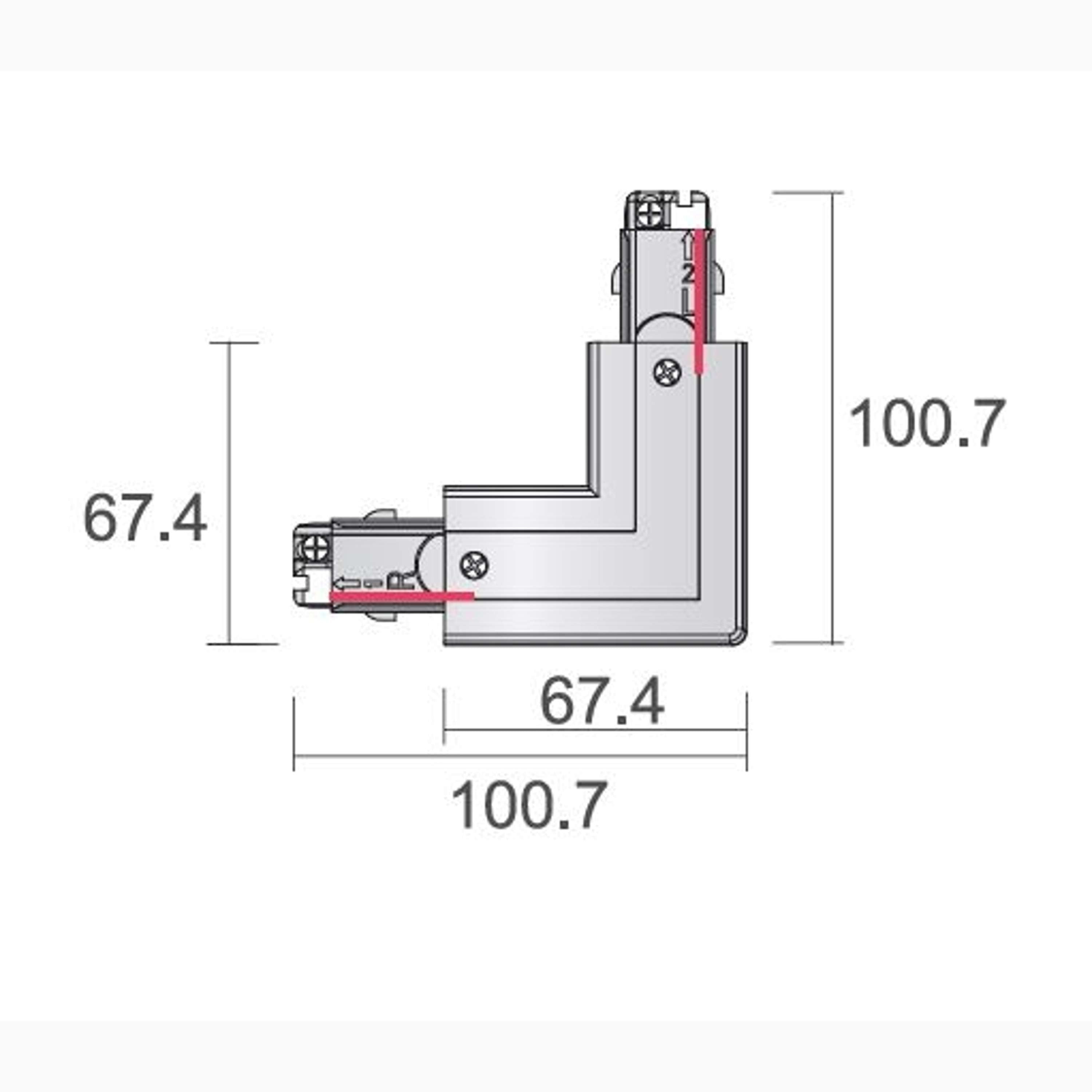 A-Track 3-Phase Earth in L Connector White