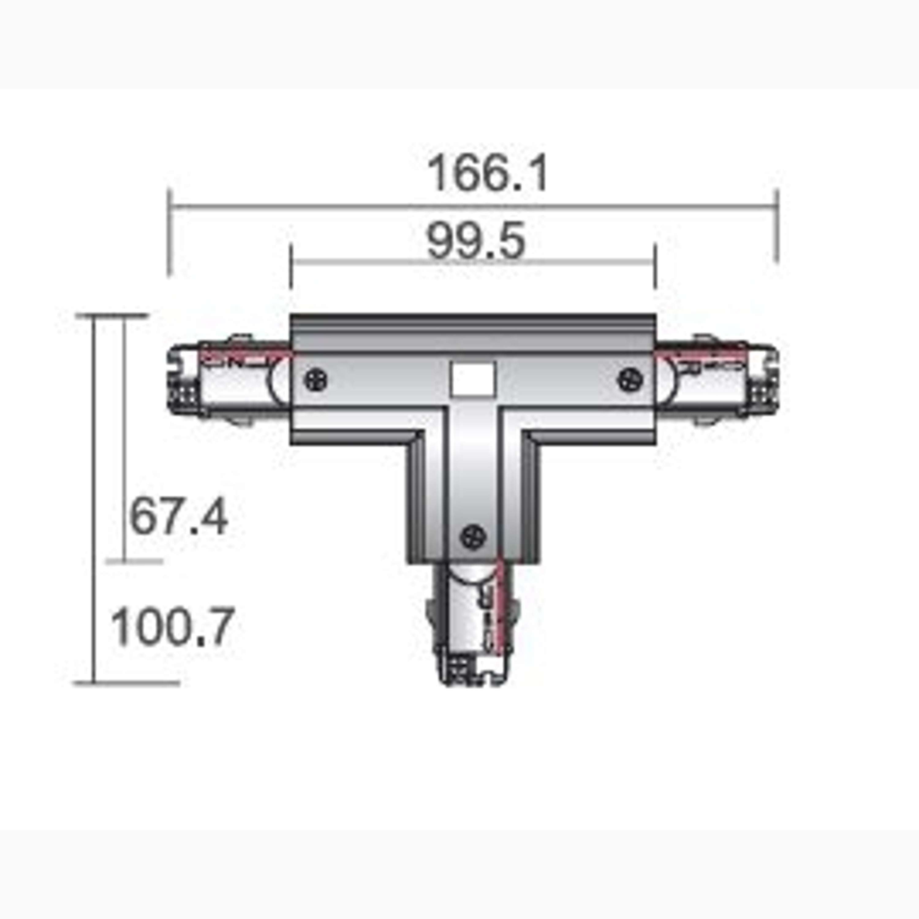 A-Track 3-Phase Left 2 T-Connector Black