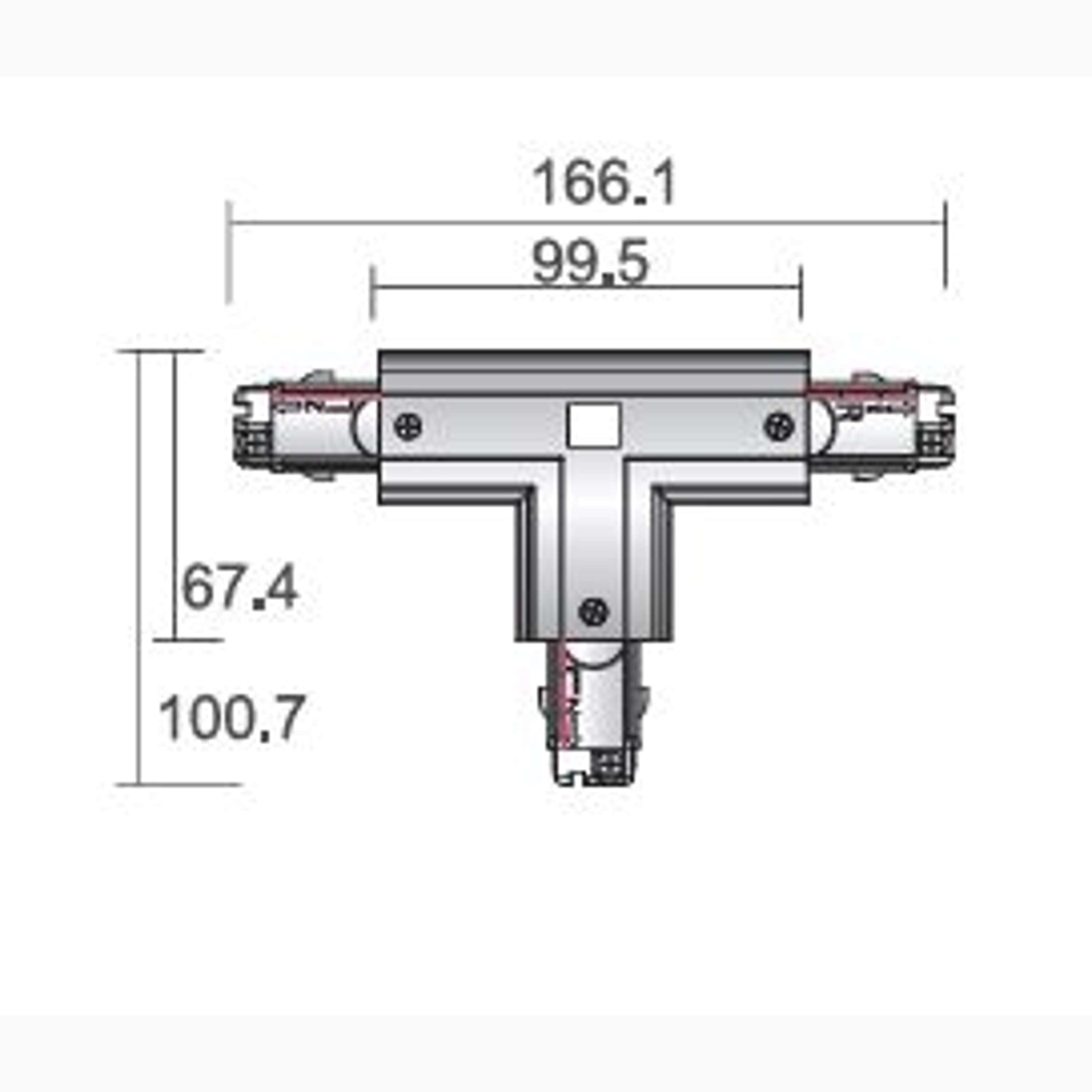 A-Track 3-Phase Right 2 T-Connector White