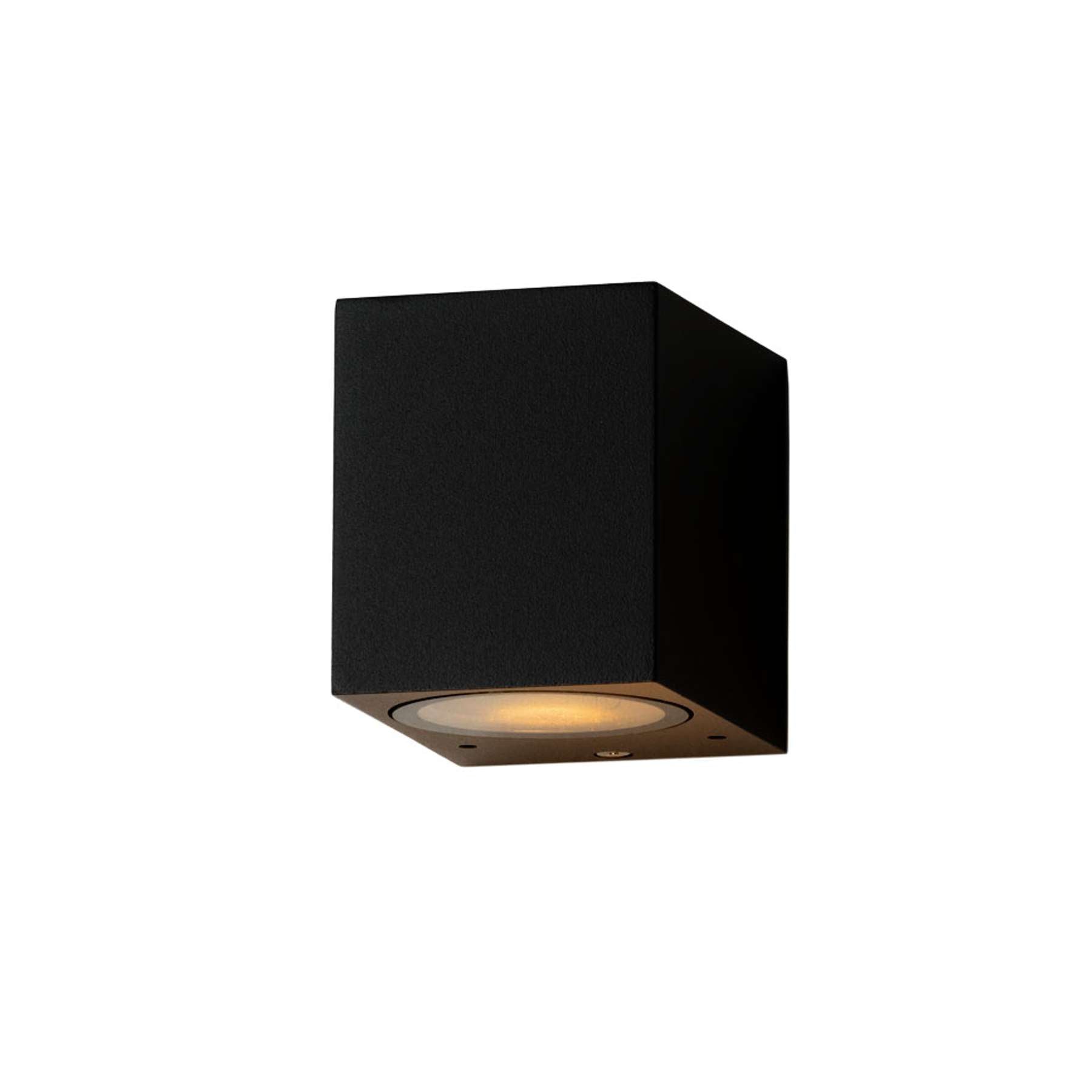 Cube Down Wandlamp Zwart