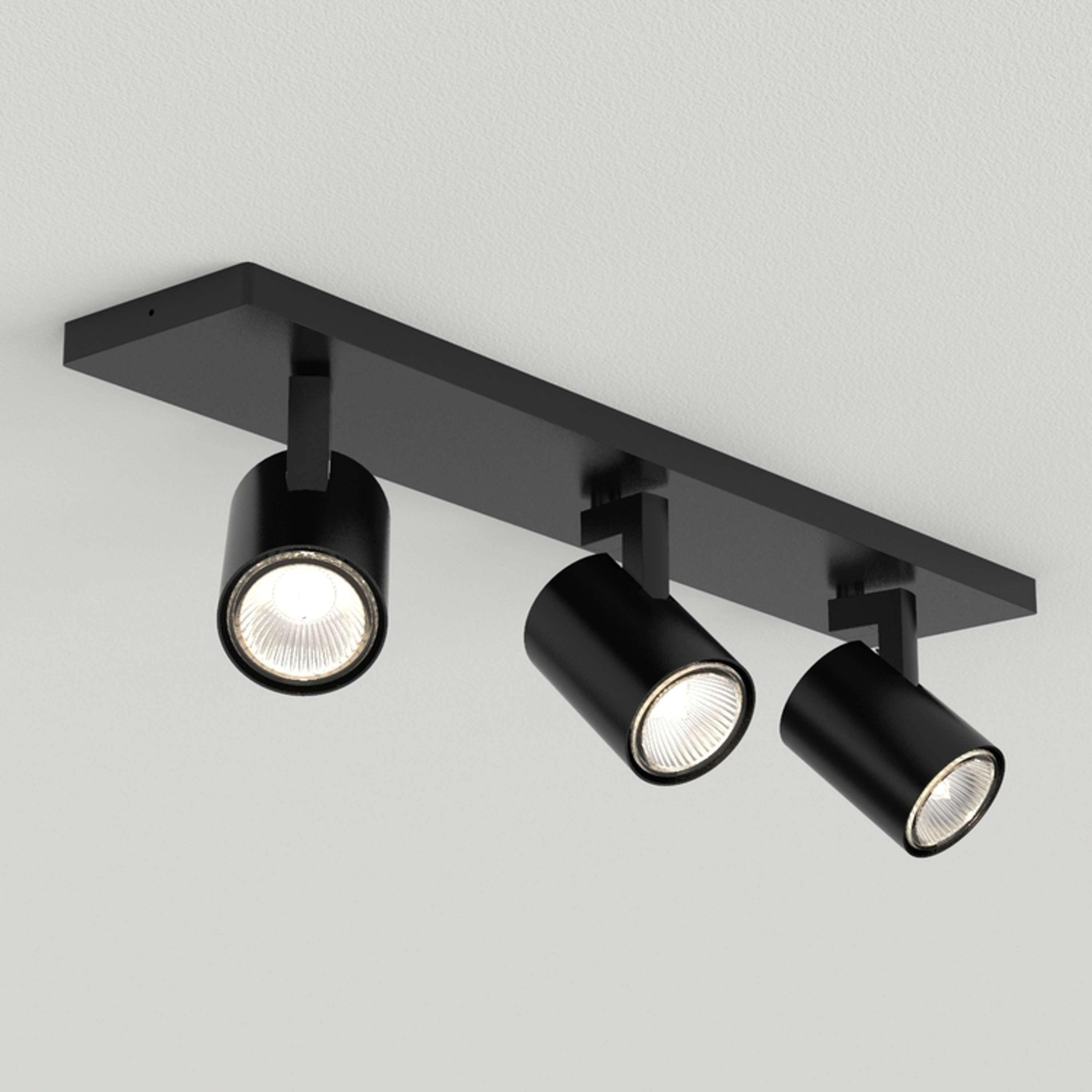 Kona 3 Ceiling spotlight Black