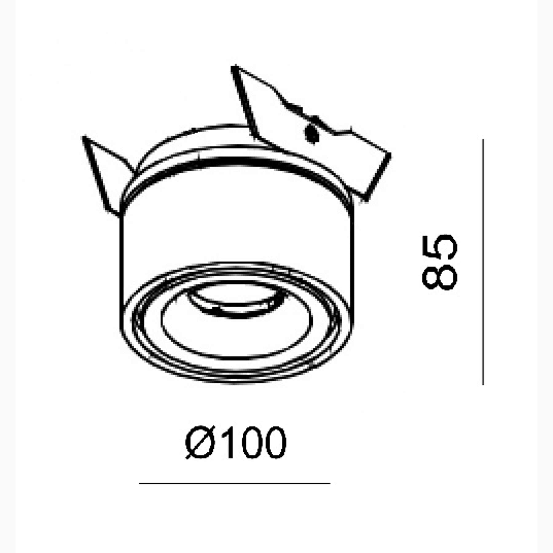 Nimis 1 Recessed Ceiling spotlight Extra warm white Black