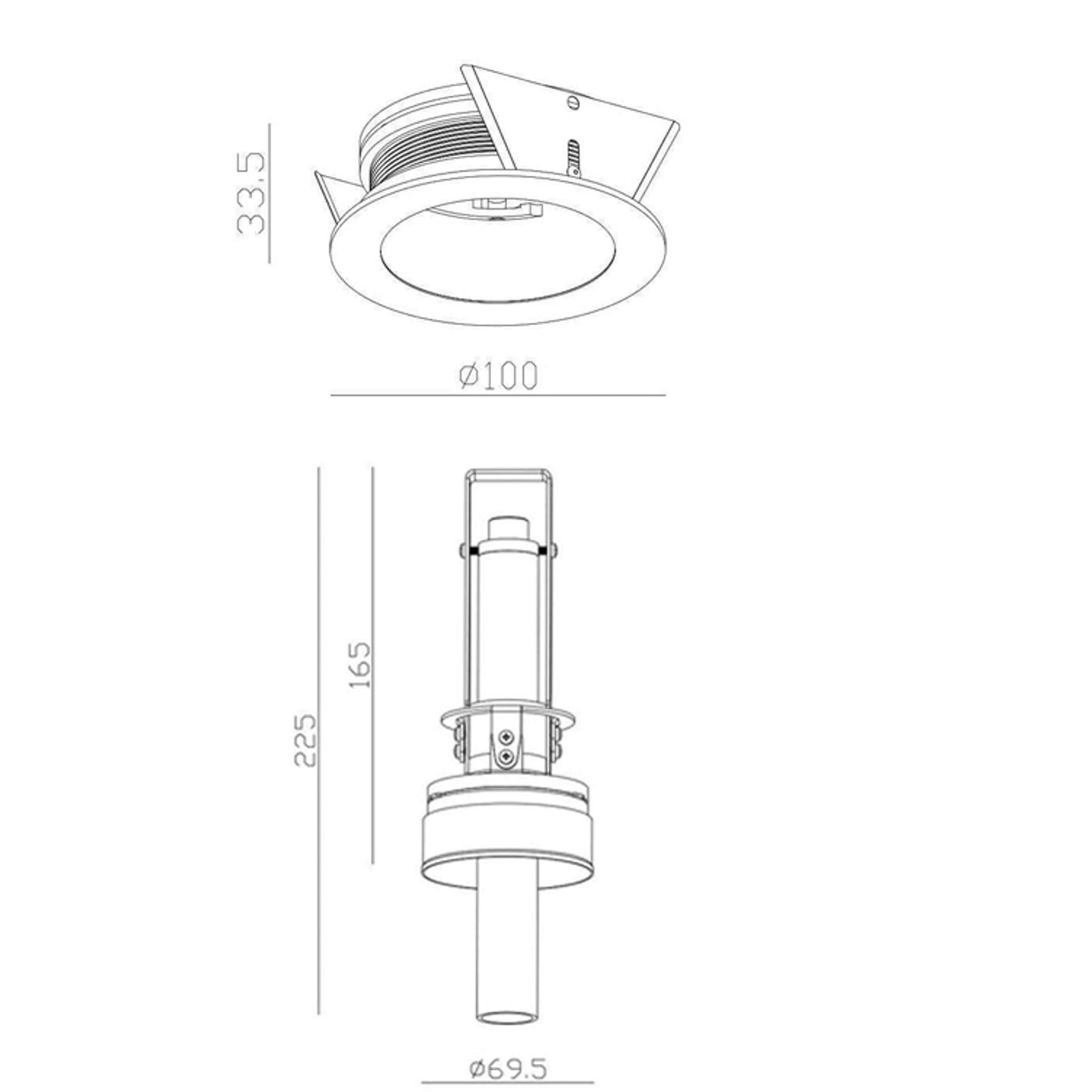 Sleekfit Pipe Inbouwspot Wit Extra warm wit