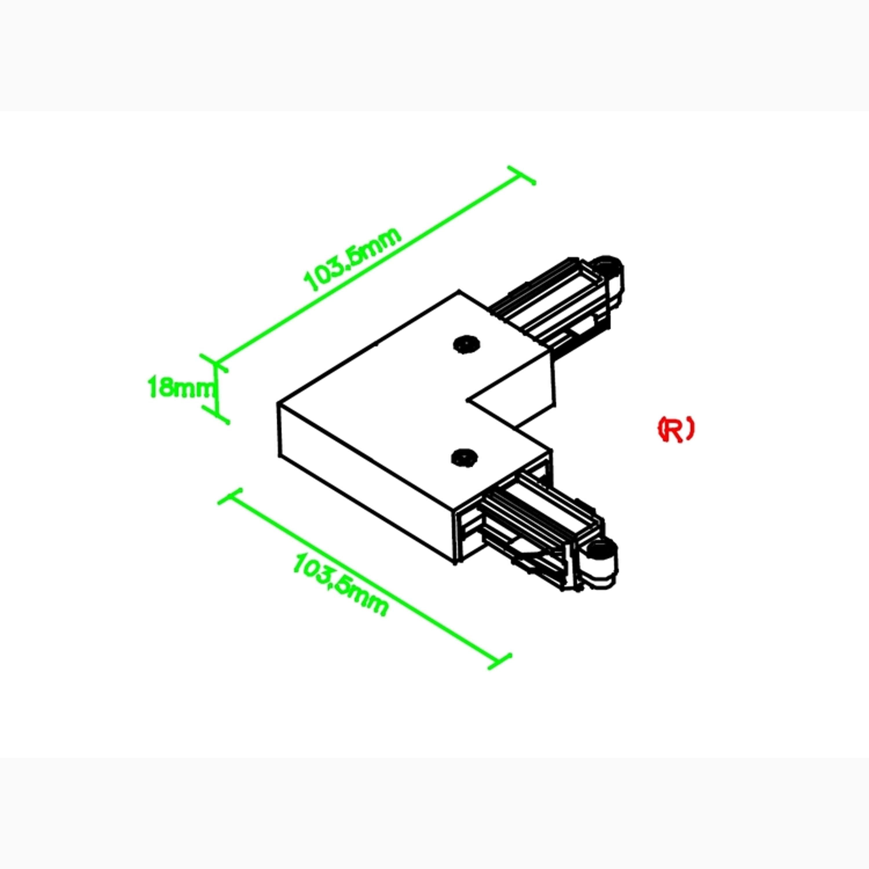 A-Track 1-Phase in/out earth L-Connector White