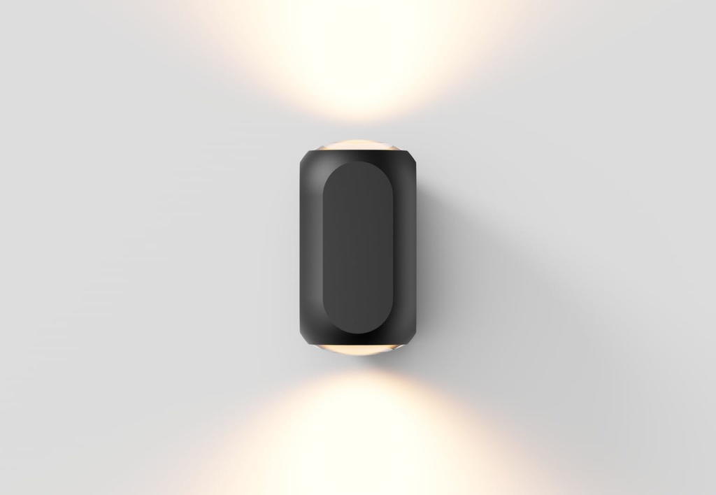 [29W3UD011B8] Box Up&Down Wandlamp (Zwart)