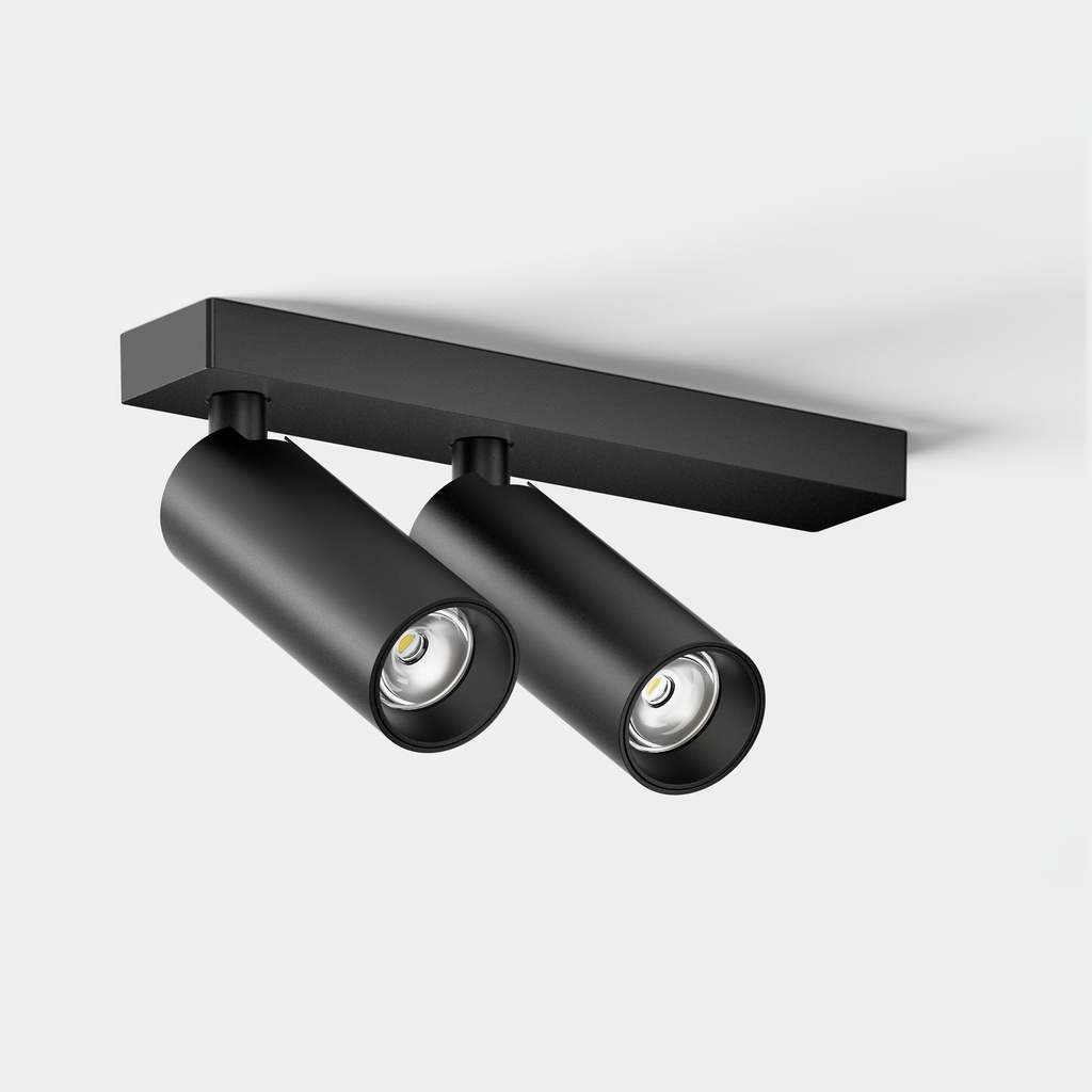 [05C3A0211B0] Tuup Slim Asym 2 Opbouwspot (Zwart)