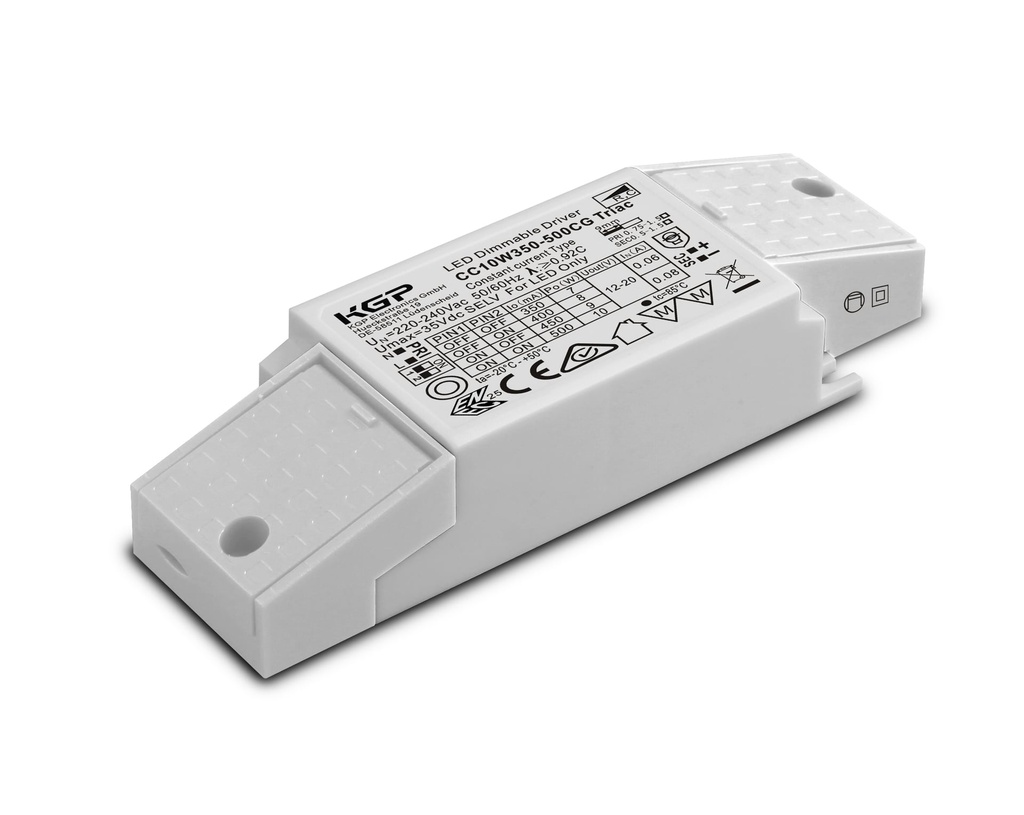 350-500mA 10W 12-20Vdc IP20 Dimmable Driver